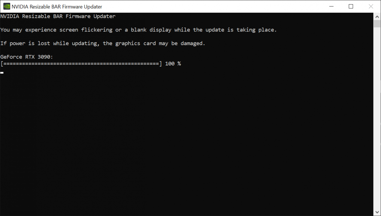 Nvidia rBAR Firmware Updater Step 3
