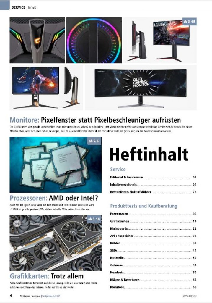 [29/03/2021] PCGH Testjahrbuch 2021 Inhalt