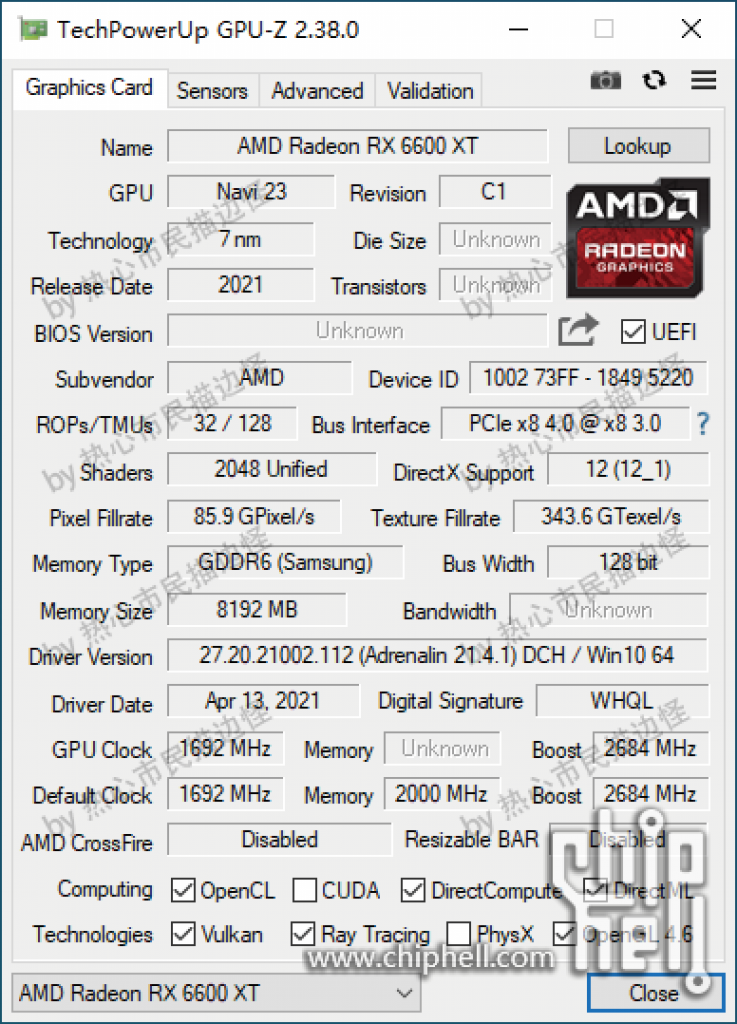 [13/05/2021] AMD Radeon RX 6600 XT