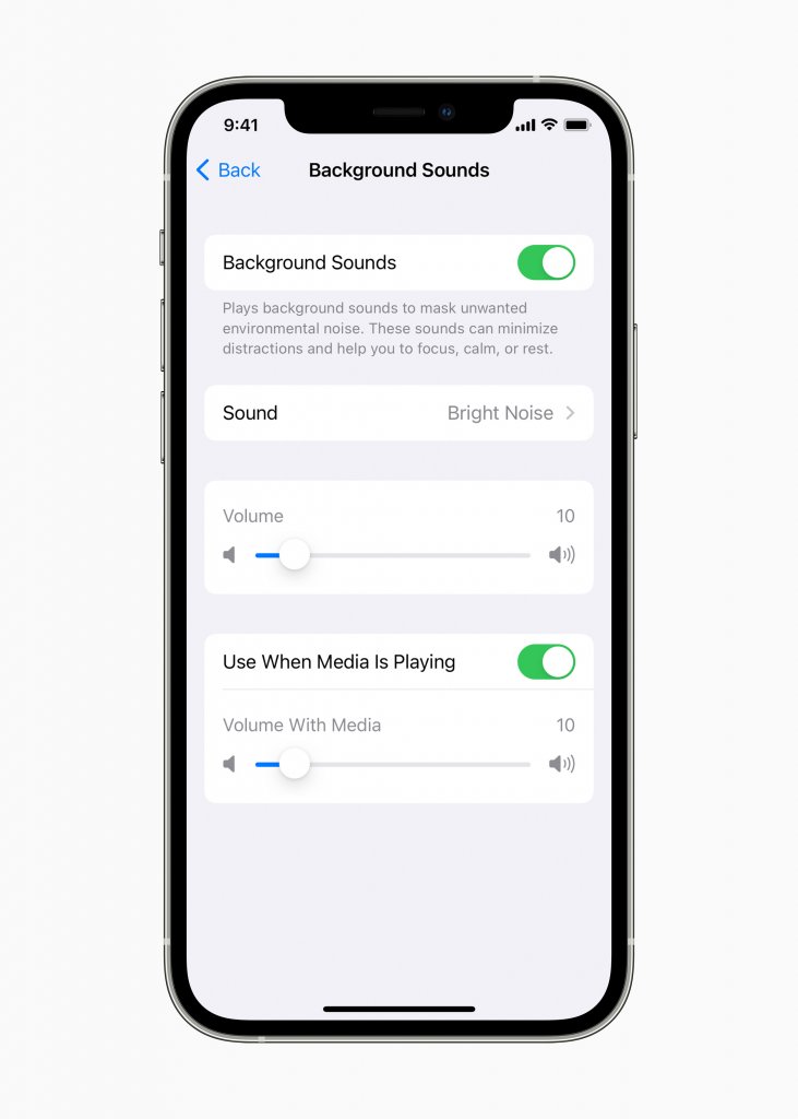 [20/05/2021] Apple iOS Background Sound Einstellungen