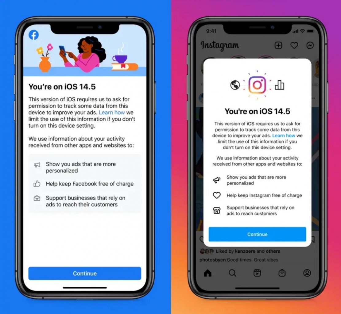 [04/05/2021] Facebook und Instagram bitten um Aktivierung der Werbe ID auf iPhones mit iOS 14.5
