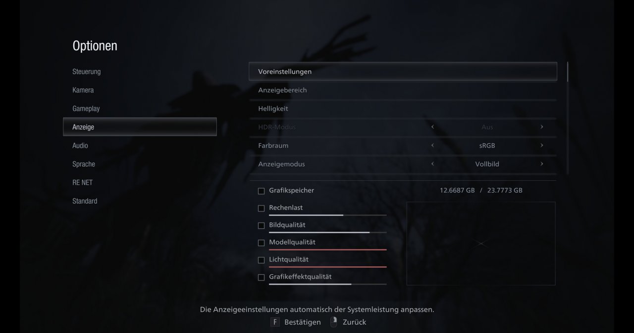 [01/05/2021] Resident Evil 8 Village Grafikoptionen