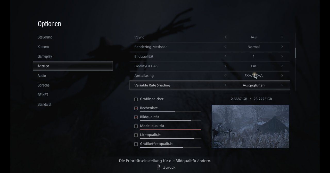[01/05/2021] Resident Evil 8 Village Grafikoptionen 1