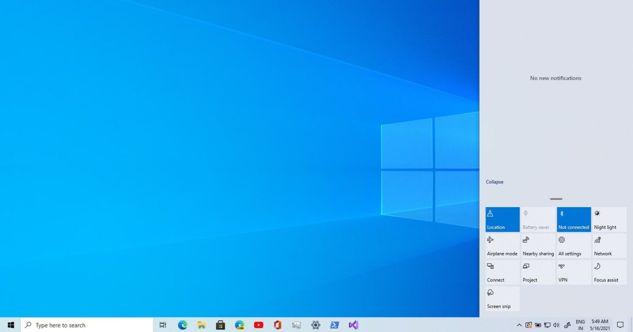 [17/05/2021] Windows 10 Action Center von Windows 10X