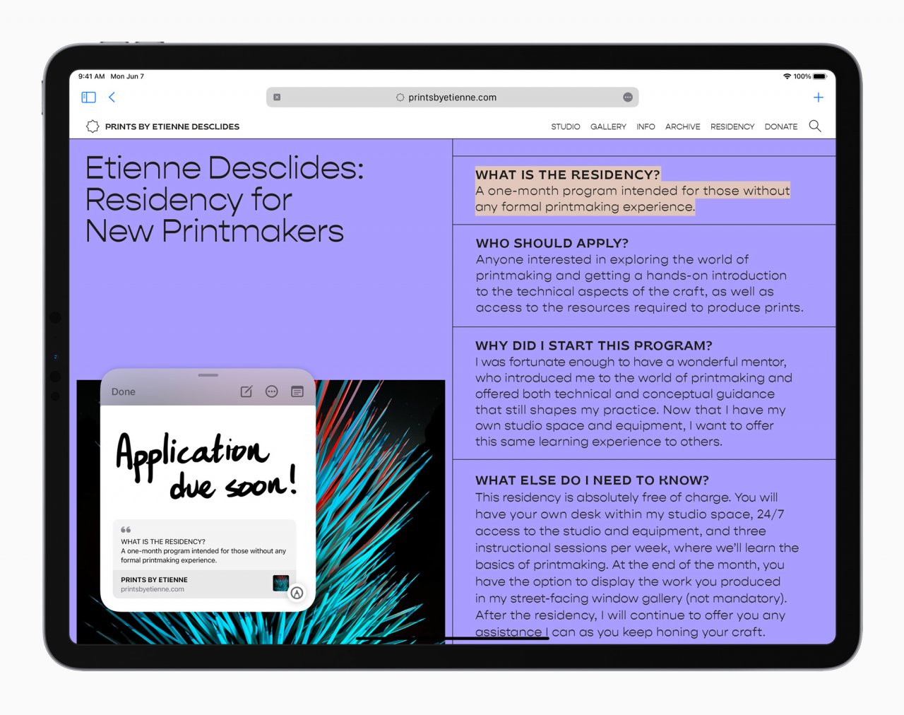 [08/06/2021] Apple iPadPro iPadOS15 QuickNote Safari 060721