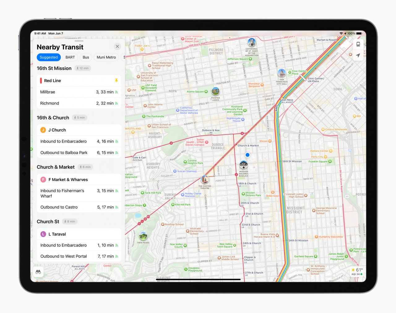 [08/06/2021] Apple iPadPro iPadOS15 maps transit 060721