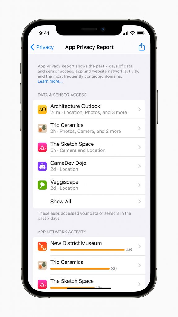 [08/06/2021] Apple iPhone12Pro iOS15 settings privacy app privacy report 060721