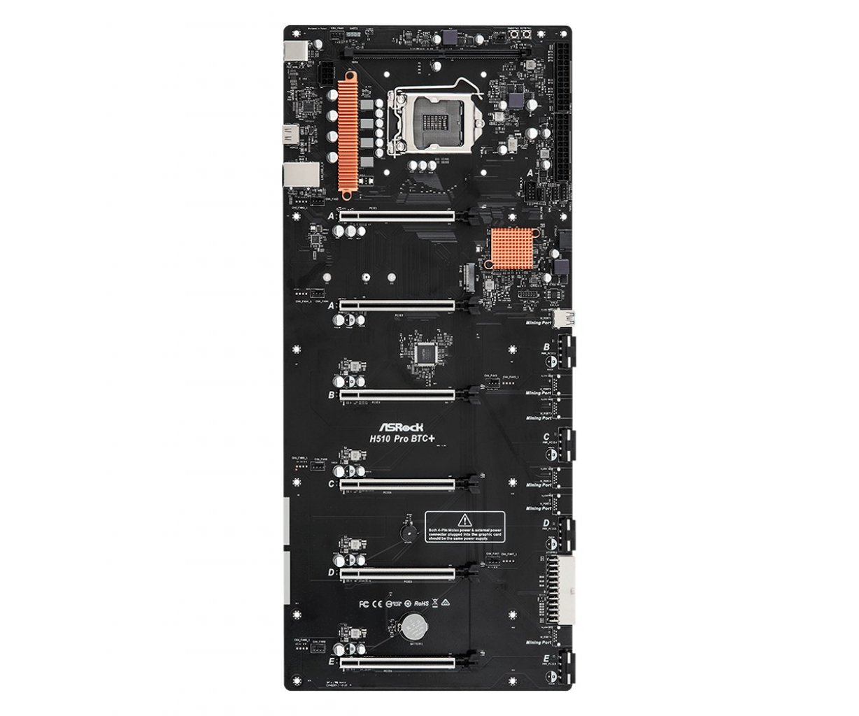 [21/06/2021] Asrock H510 Pro BTC+: Rocket Lake-Mainboard für Miner hat viele PCIx16-Ports (1)