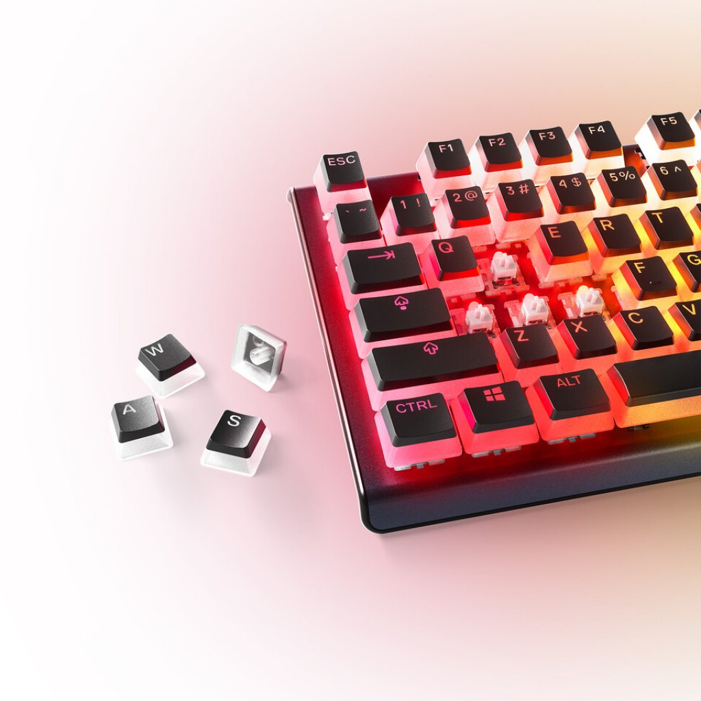 [08/06/2021] Steelseries stellt seine neuen Prismcaps vor. Dabei handelt es sich um PBT-Tastenkappen im Double-Shot-Pudding-Design. (4)