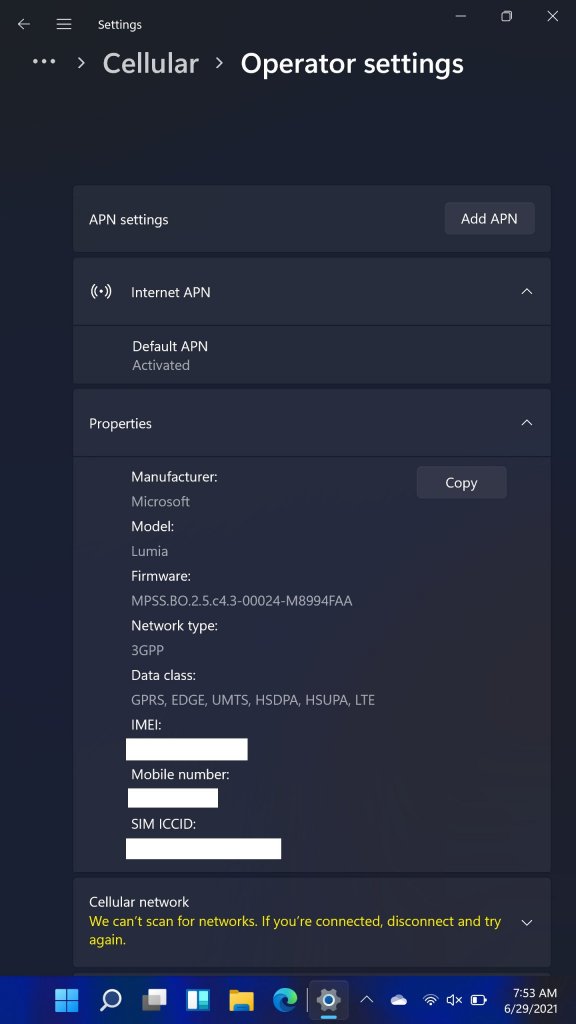 [30/06/2021] Windows 11 Darstellung auf einem Lumia 950XL Insider Build 2200051 02