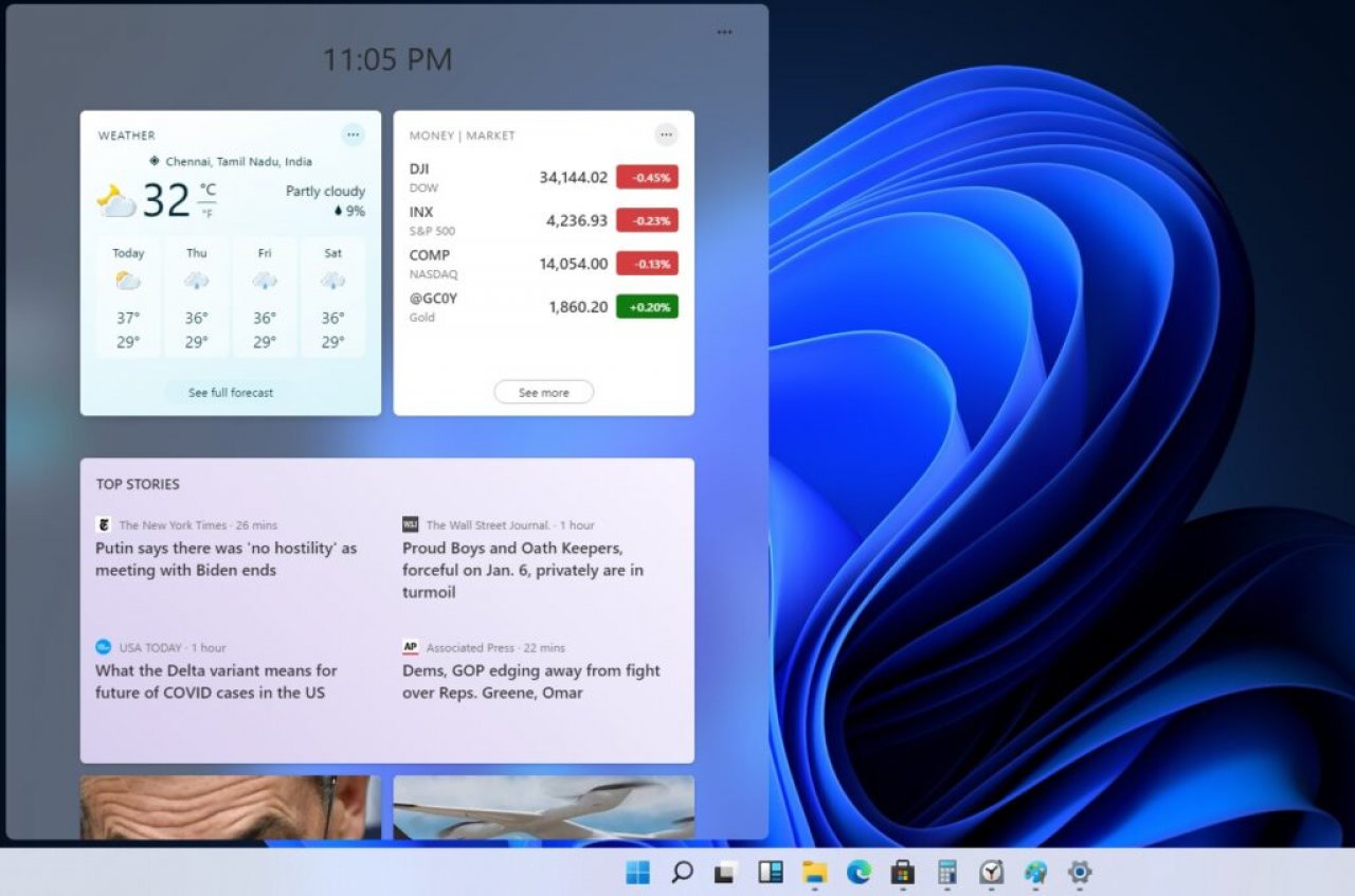 [22/06/2021] Windows 11 Widget zu Microsoft Nachrichten und MSN Wetter