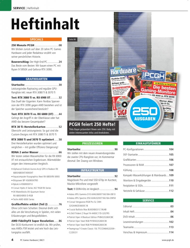 [01/07/2021] PCGH 08/2021 (#250): Heft-Inhalt