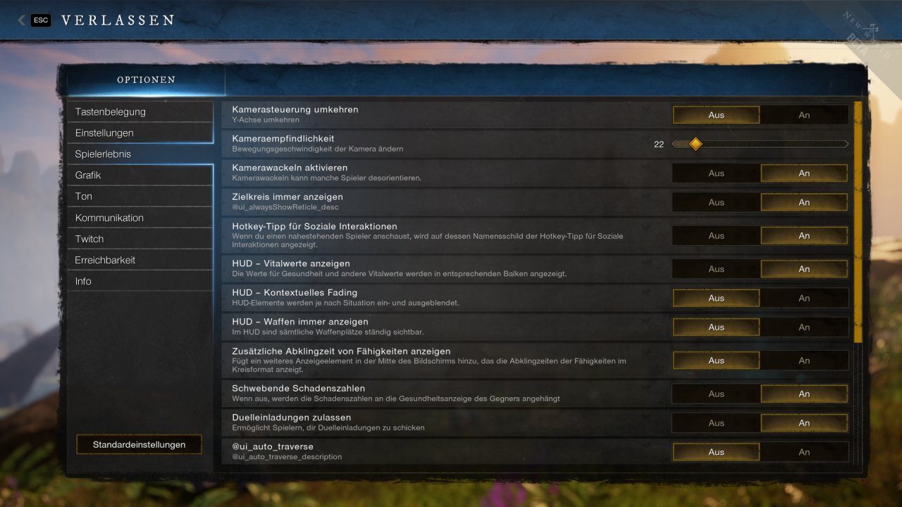 [28/07/2021] New World Closed Beta - Menü - Spielerlebnis (1)