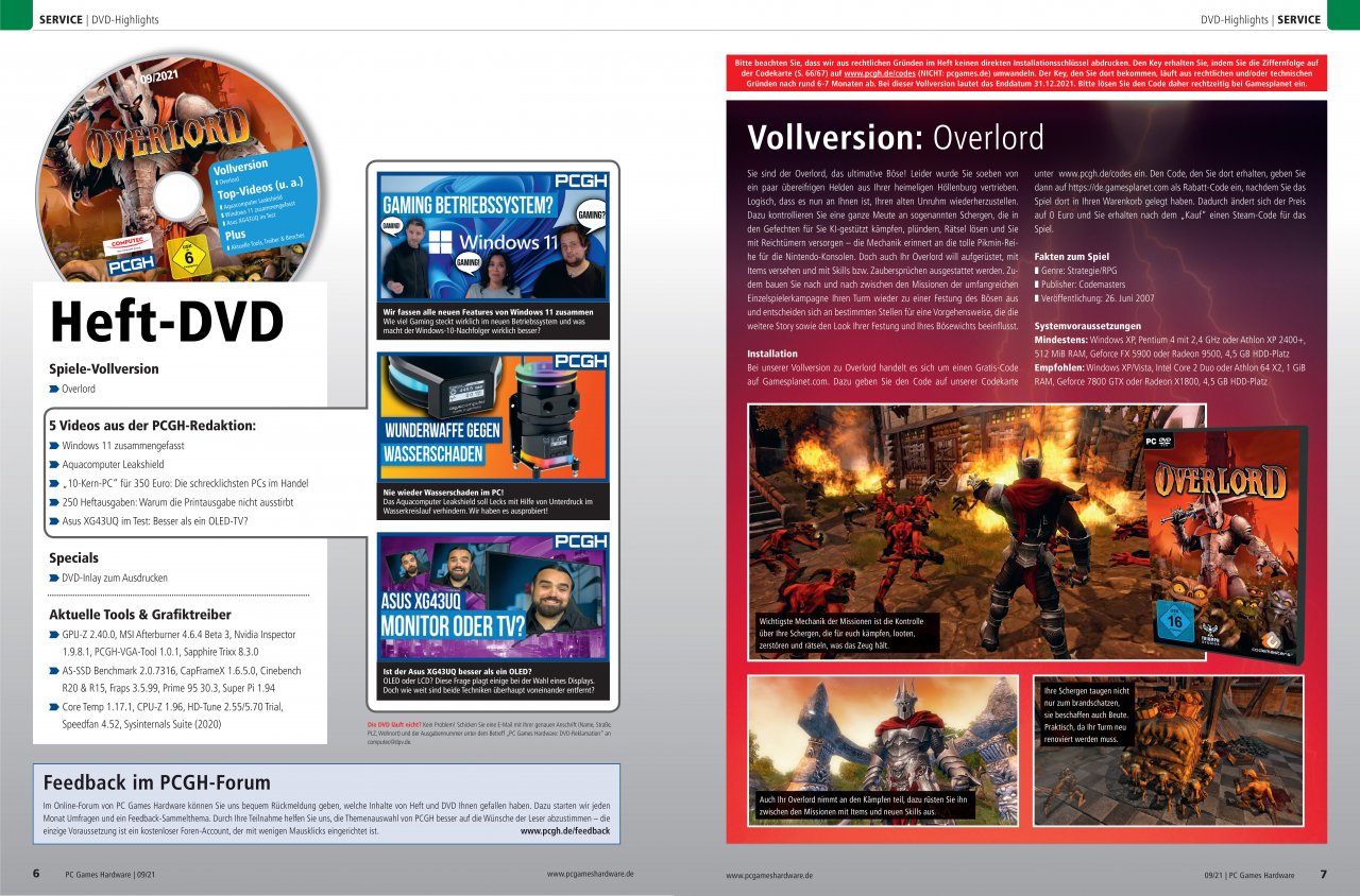 [29/07/2021] PCGH 09/2021 (#251): DVD-Inhalt