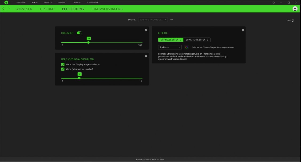 [28/07/2021] Razer Gaming Software: Maus-RGB-Beleuchtung