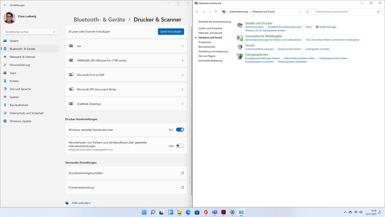 [27/07/2021] Windows 11: Doppelte Systemeinstellungen.