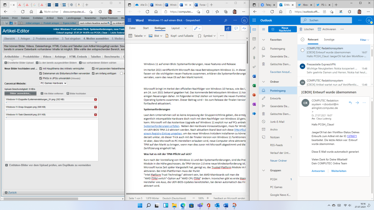 [27/07/2021] Windows 11: Snap-Gruppen.