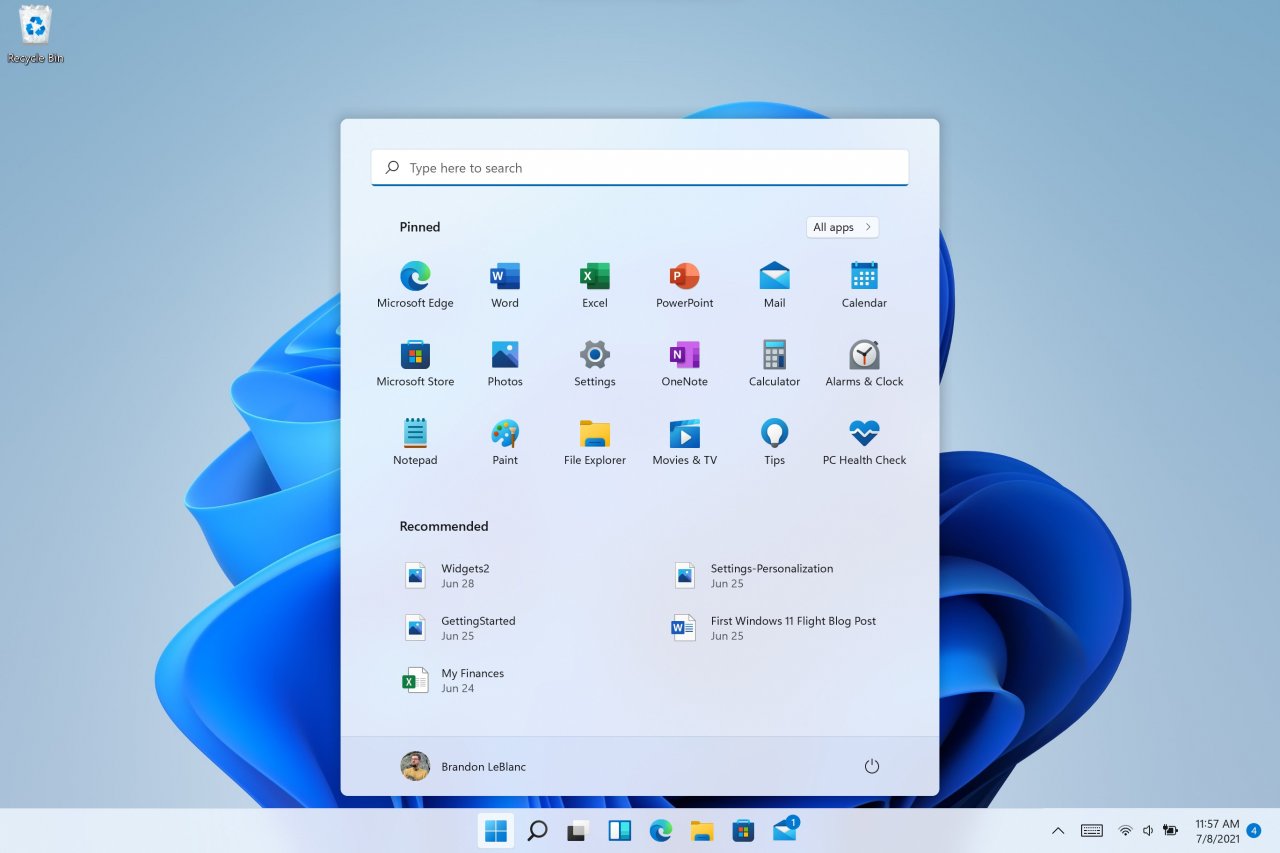 [09/07/2021] Windows 11 Start Menu mit Suchleiste Insider Build 2200065