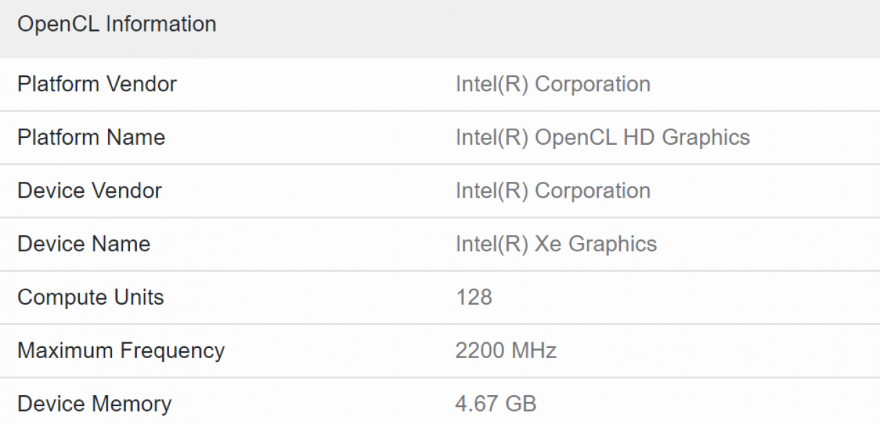 [03/08/2021] Intel Xe-HPG: Kleine DG2-Grafikkarte mit 2,2 GHz im Benchmark gesichtet (1)