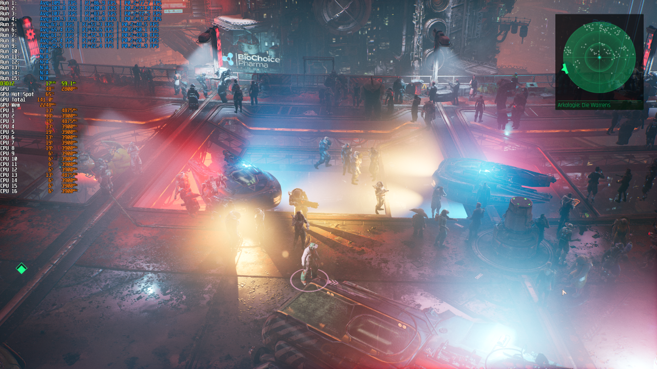 Radeon RX 6600 XT: Overclocking @ 2.800/2.250 MHz in The Ascent mit Raytracing