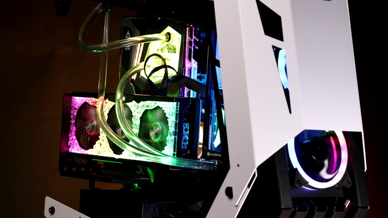 [31/08/2021] Seitliche Nahaufnahme des optischen Beispiels-Setup.