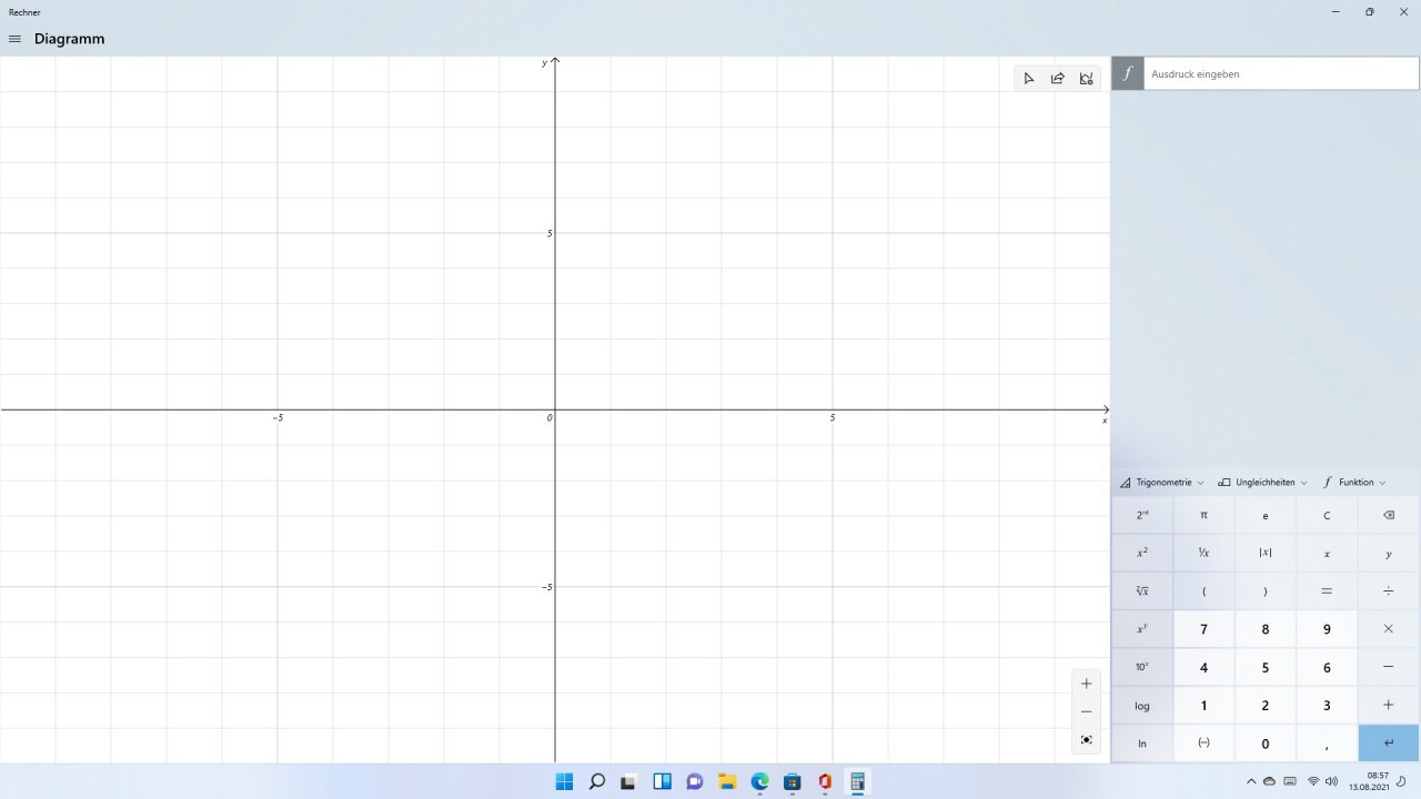 [13/08/2021] Windows 11 Insider Preview 22000.132 Rechner App mit Diagrammfunktion