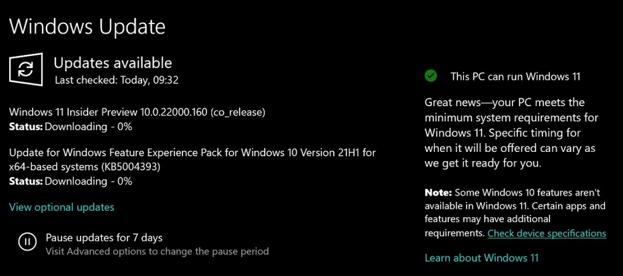 [30/08/2021] Windows 11: Das kann bei nicht-unterstützen PCs passieren (1)