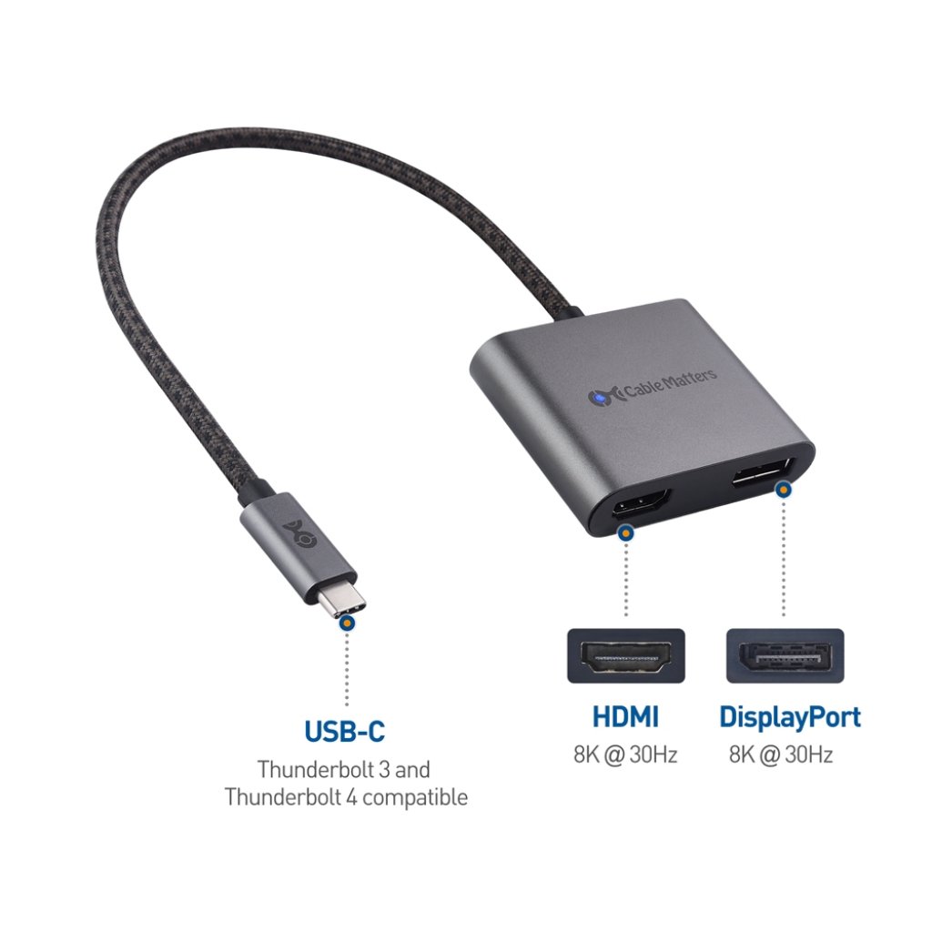 [11/08/2021] Cable Matters hat einen Multiport-USB-C-Adapter für Displayport und HDMI auf den Markt gebracht. (1)