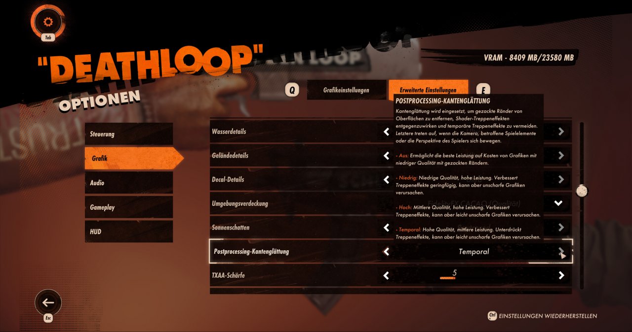 Deathloop PC Anti-Aliasing-Optionen