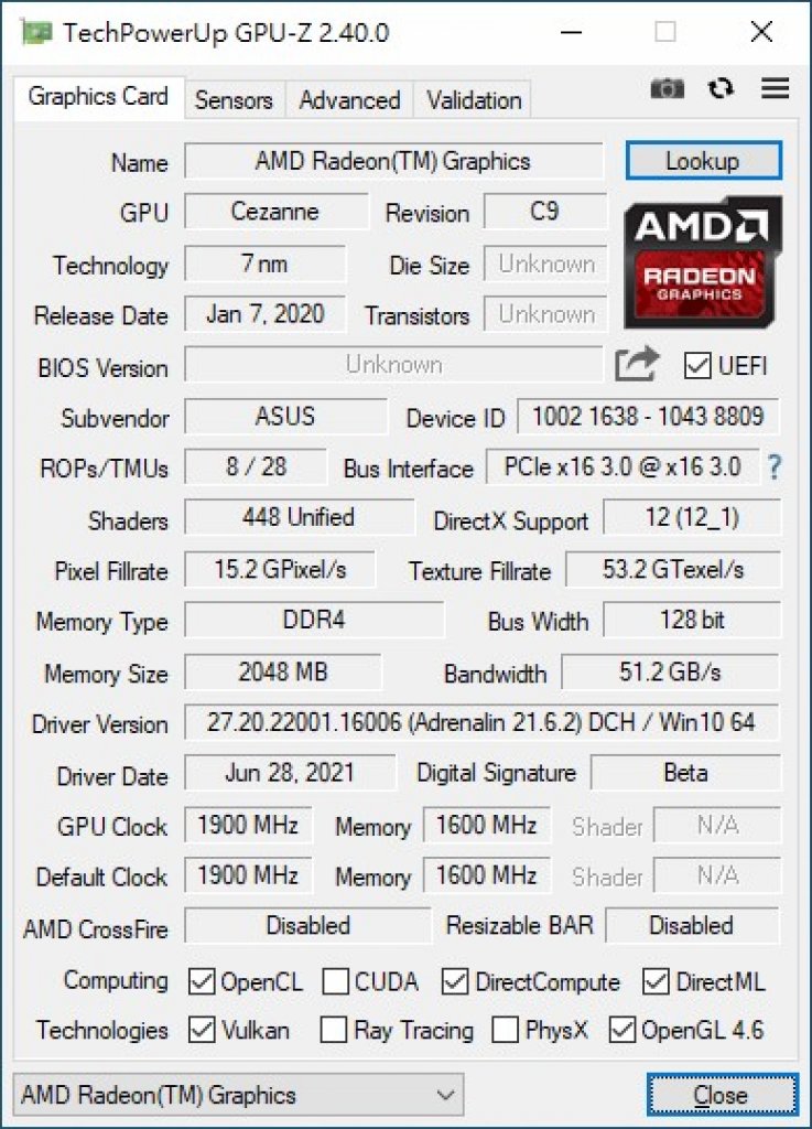 [09/09/2021] GPU-Z 5600G