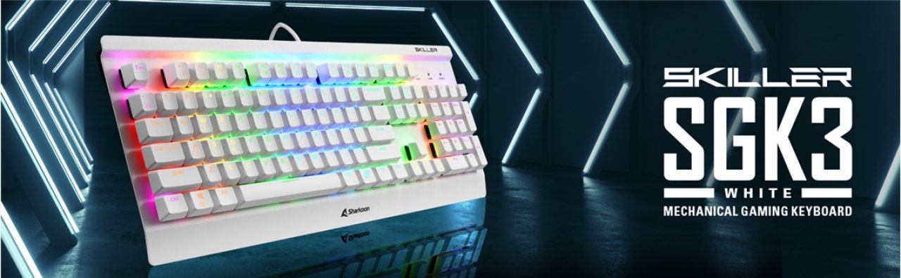 [24/09/2021] Sharkoon Skiller SGK3 White: Weiße Gaming-Tastatur mit Kailh-Switches und PBT-Set vorgestellt