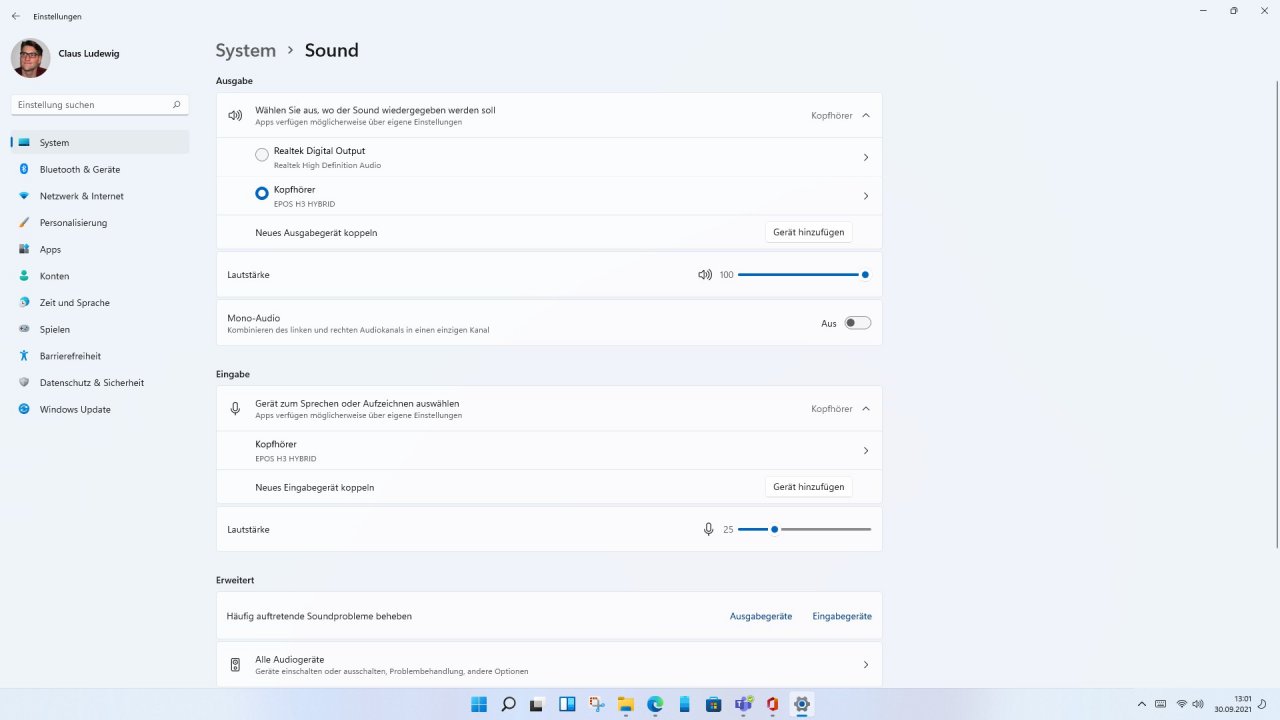 [30/09/2021] Windows 11 Sound Einstellungen 1 