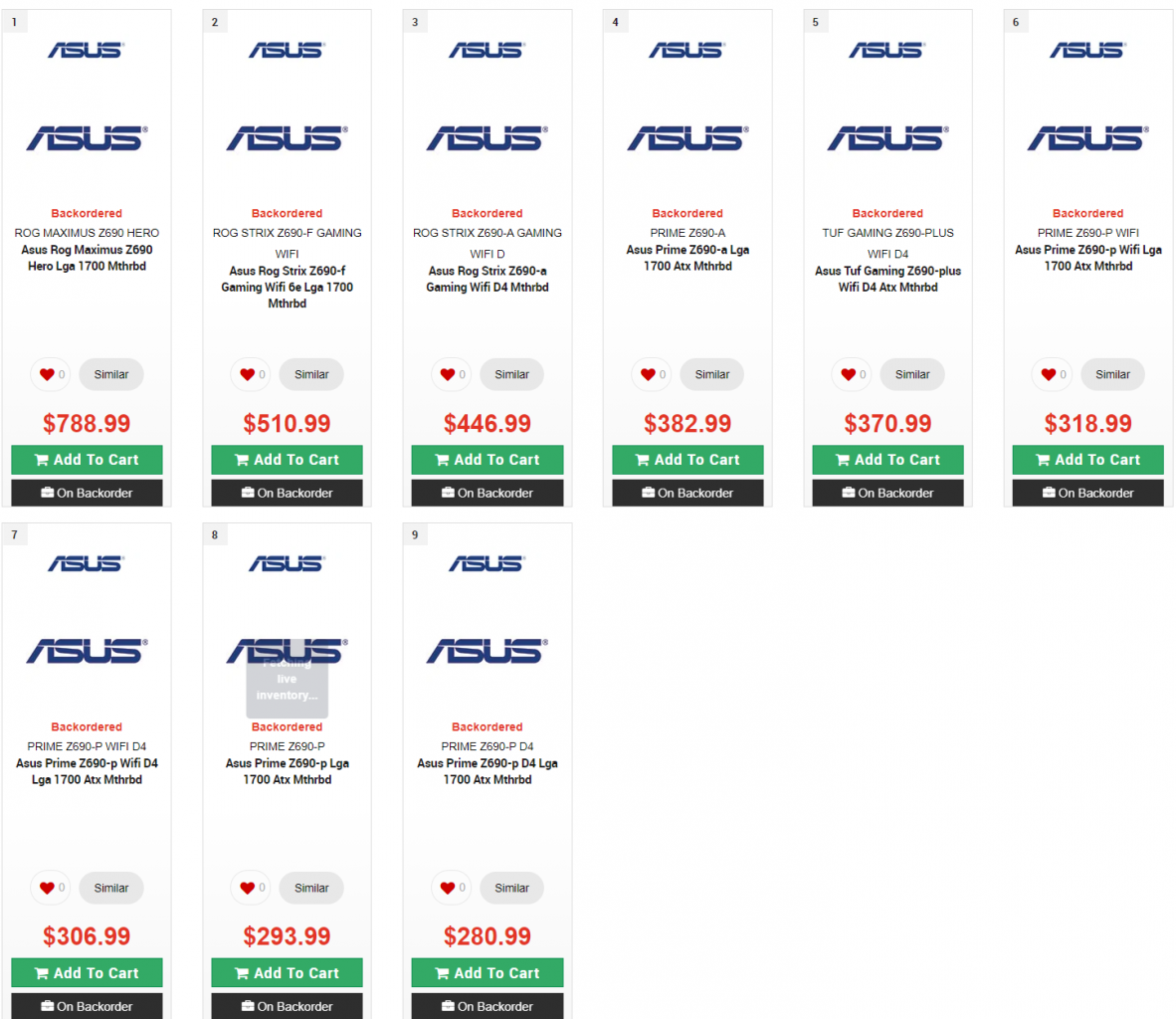 [08/10/2021] Der kanadische Händler PC Canada hat die Preise einiger Asus-Mainboards verraten. Der Wechselkurs von kanadischem Dollar zu Euro beträgt derzeit 1 zu 0,69.