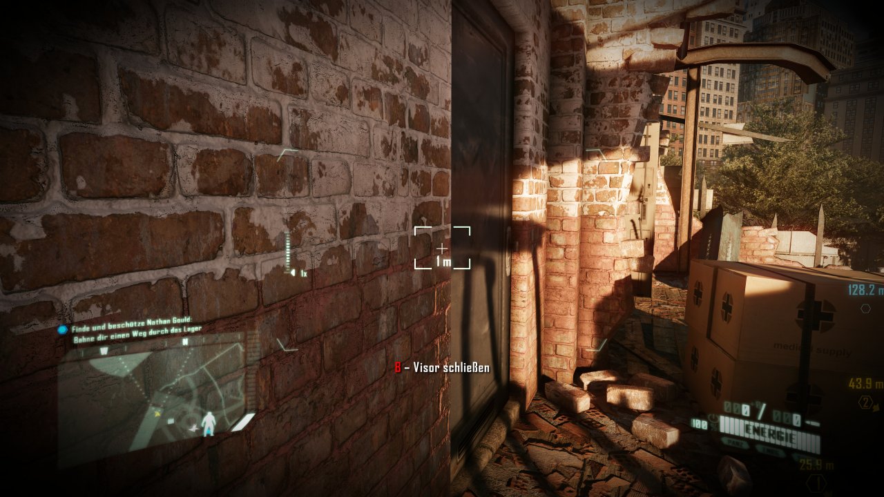 Crysis 2 Remastered – Mauer mit regulärer Normal Map und SSDO-Ambient-Occlusion-Pass.