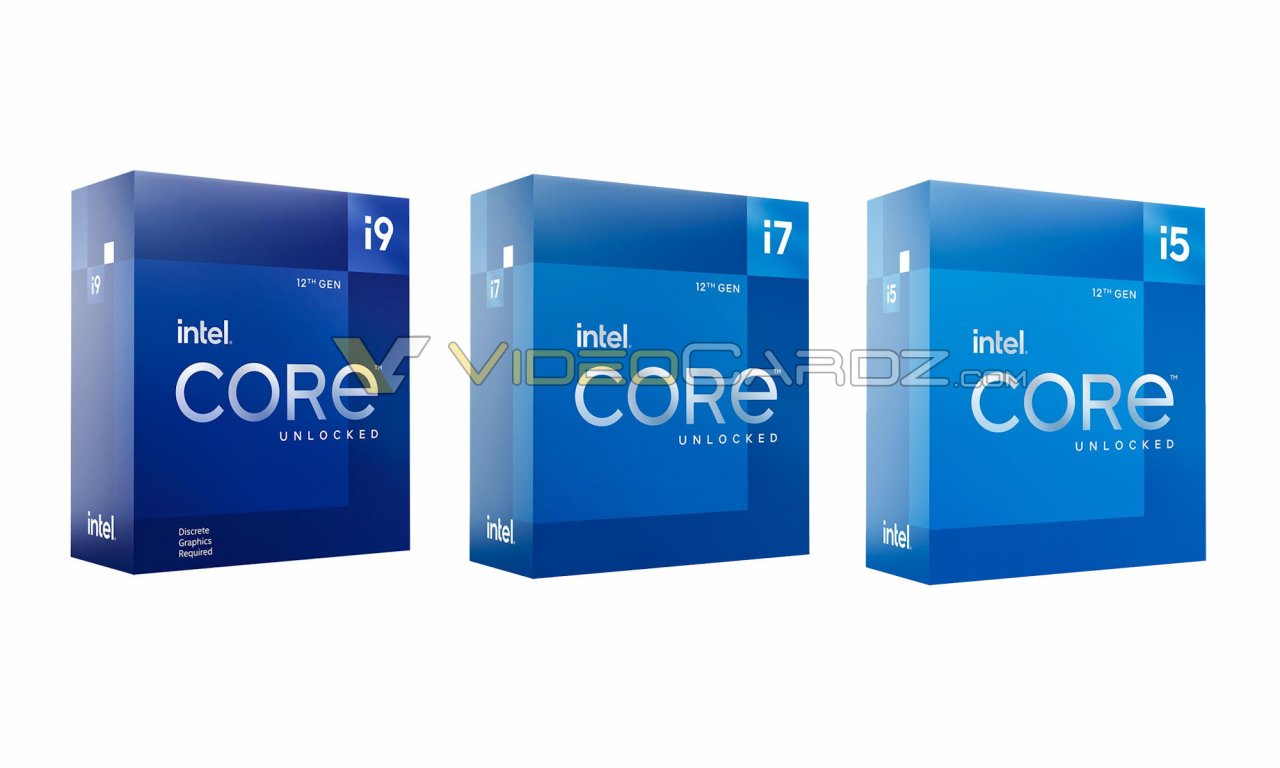 [01/10/2021] Verpackung der neuen Alder-Lake-CPUs: Core i3 bis Core i7