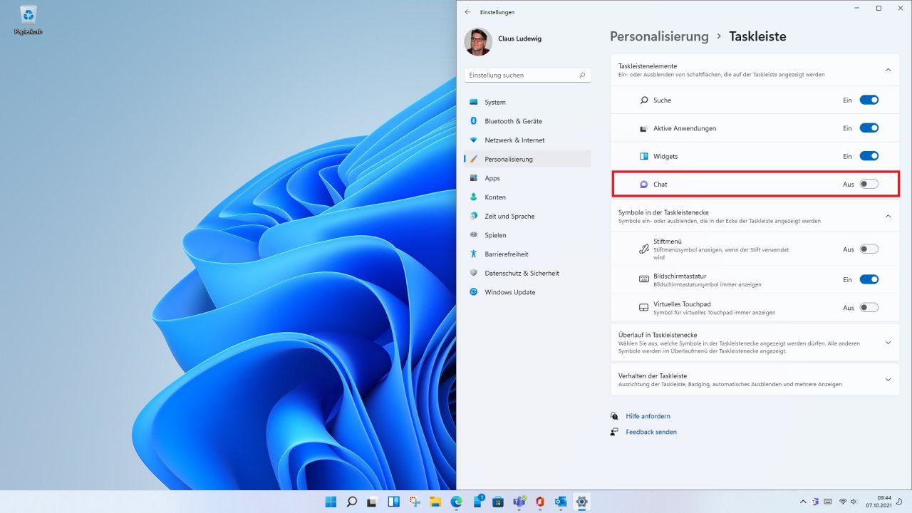 [07/10/2021] Mit der Deaktivierung verringert sich der Arbeitsspeicher-Verbrauch von Windows 11.