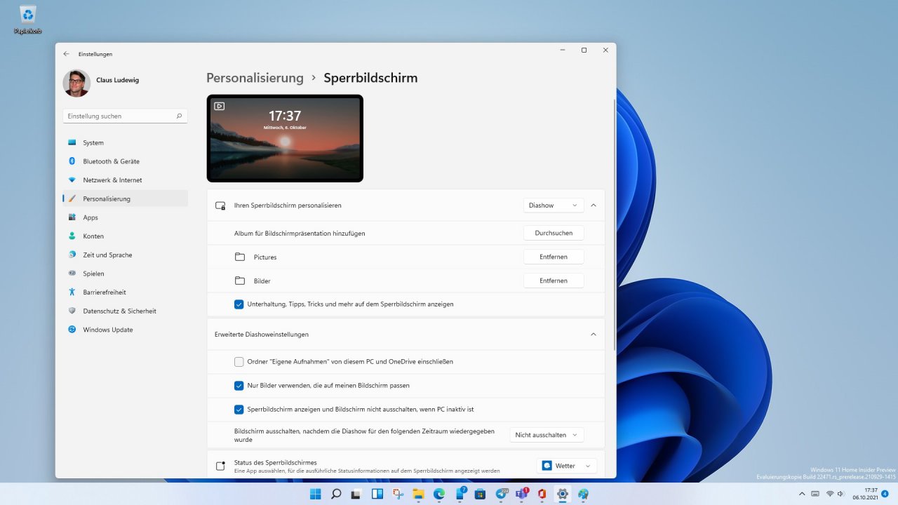 [06/10/2021] Sperrbildschirm in Windows 11 anpassen