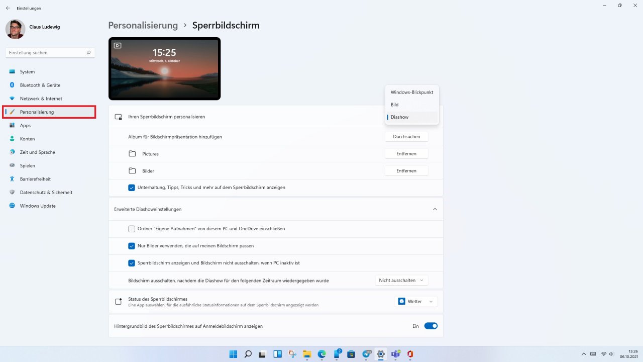 [06/10/2021] Sperrbildschirm in Windows 11 konfigurieren