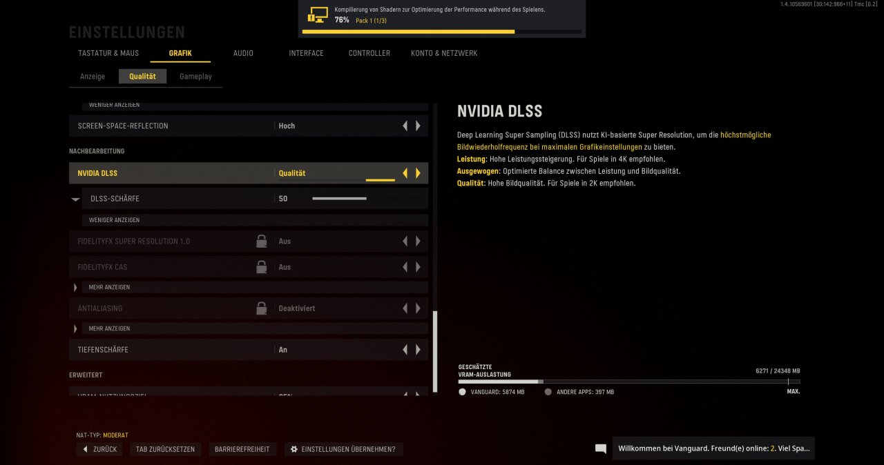 Call of Duty Vanguard 4K DCI maxed und Lanczos downsampled DLSS Quality 11