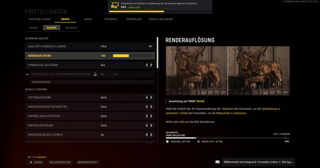 Call of Duty Vanguard 4K DCI maxed und Lanczos downsampled DLSS Quality 8