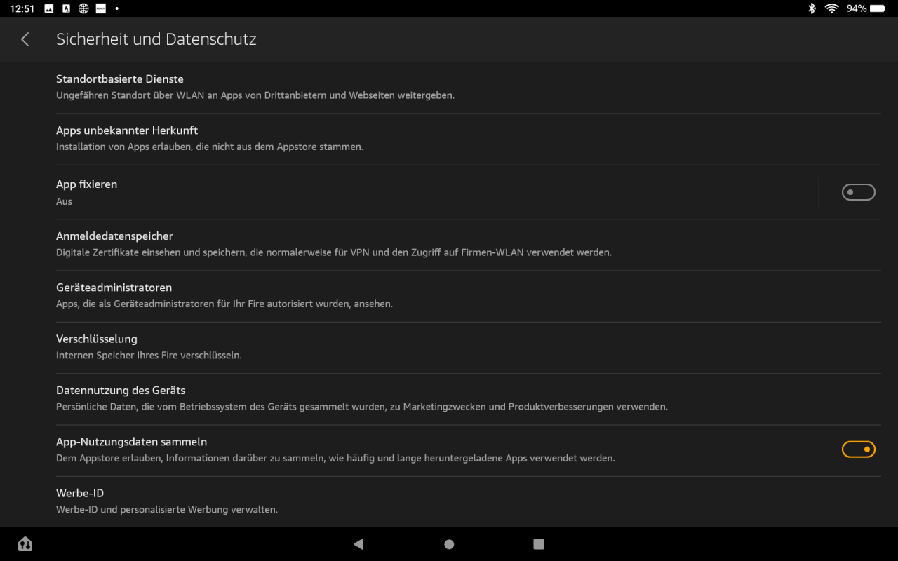 [22/11/2021] Einstellungen Amazon Fire HD10