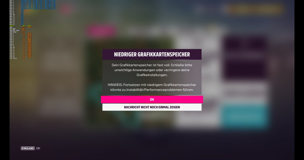 [04/11/2021] Geforce RTX/GTX mit 8 GiB: VRAM-Overflow ab UHD