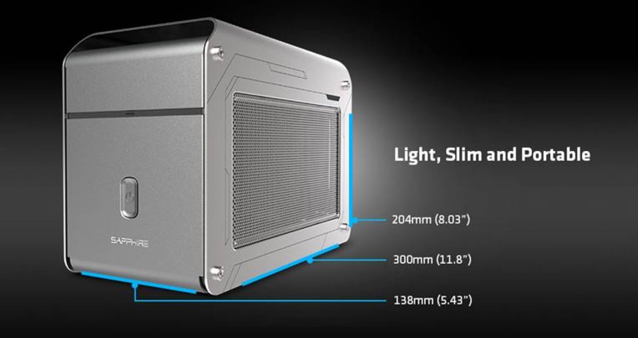 [30/11/2021] Sapphire Technology stellt das eGFX-Gehäuse Gearbox 500 für Thunderbolt 3 vor, welches im Bundle mit der Pulse RX 6600 XT erhältlich ist. (7)
