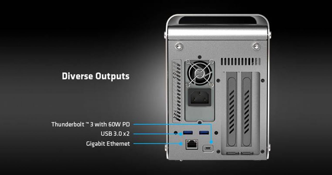 [30/11/2021] Sapphire Technology stellt das eGFX-Gehäuse Gearbox 500 für Thunderbolt 3 vor, welches im Bundle mit der Pulse RX 6600 XT erhältlich ist. (8)