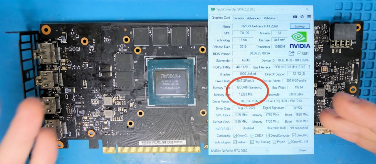 [24/11/2021] Geforce RTX 2060: Modder verdoppelt Speicher vor Release des 12-GiB-Modells