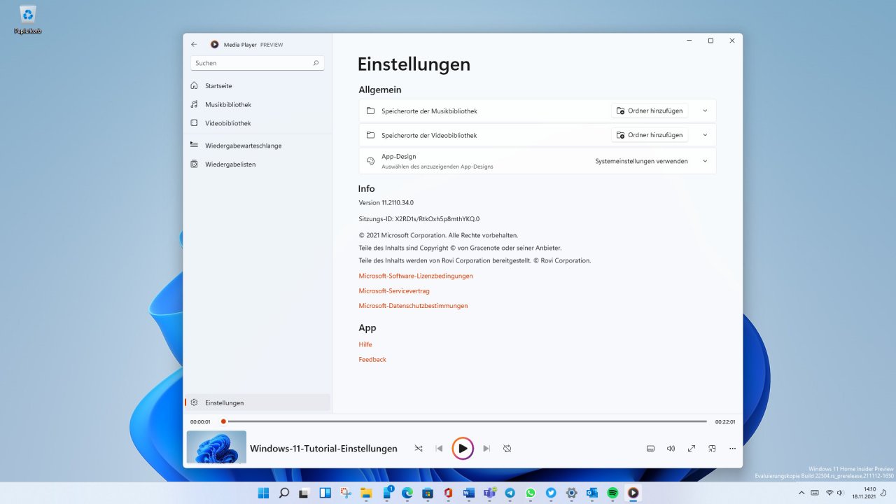 [18/11/2021] Neuer Media Player in Windows 11 3 