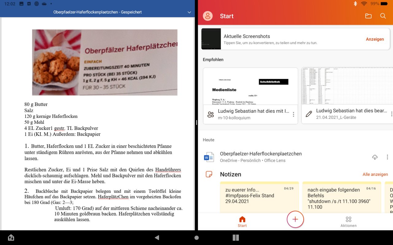 [22/11/2021] Splitscreen-Ansicht beim Amazon Fire HD 10.