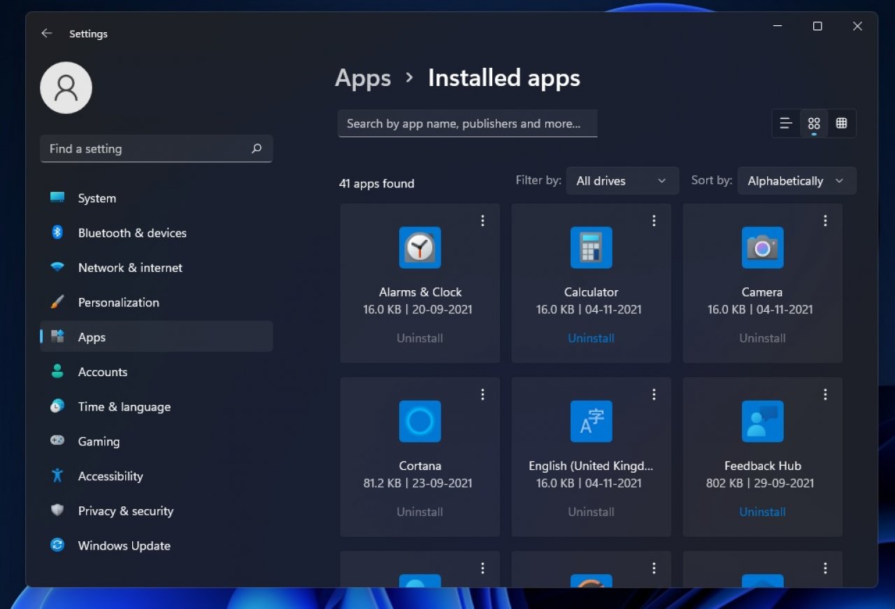 [09/11/2021] Windows 11: Menü für Apps und Features soll mit Update verbessert werden