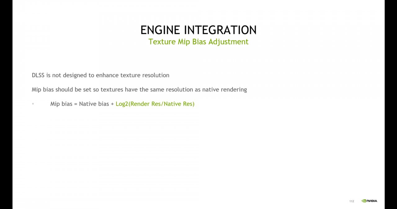 [16/12/2021] DLSS Engine Integration: Texture-Bias