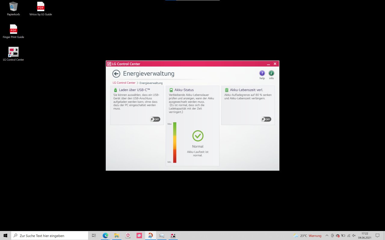 [21/12/2021] LG Control Center: Energieverwaltung.